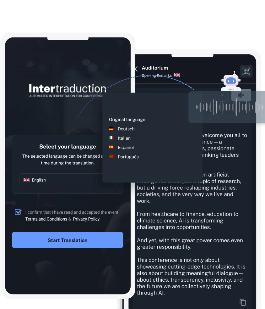 Pick a language, listen and read — in any browser