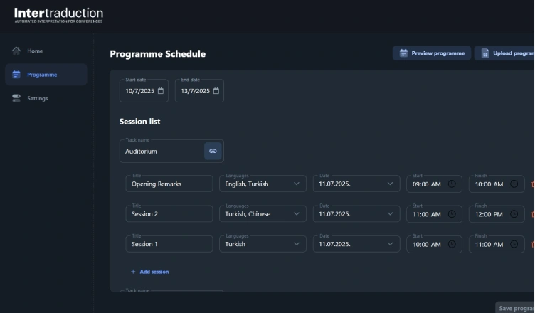 Switch language at any point, mid-session