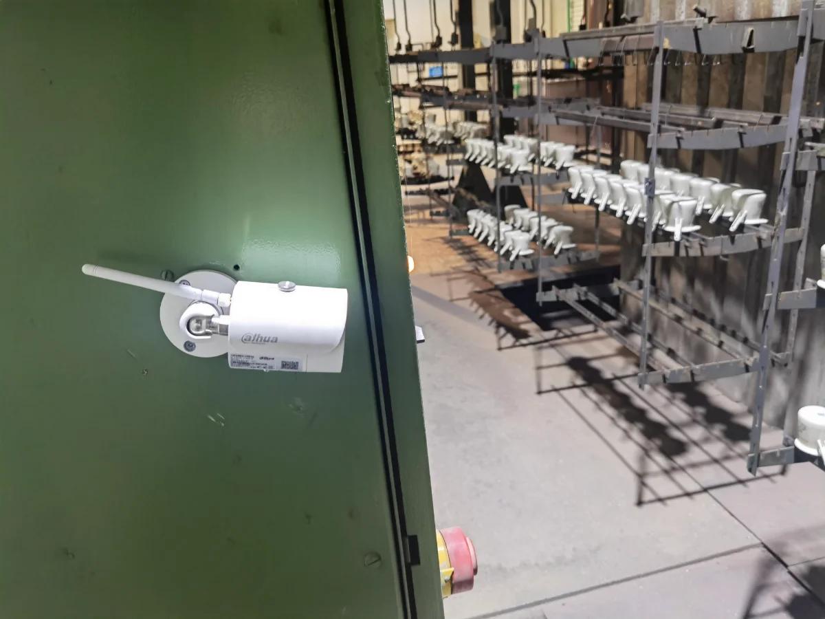 Camera trained on a manual assembly station