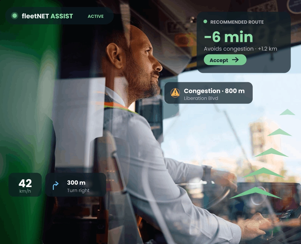Live driver assist — rerouting around congestion in real time