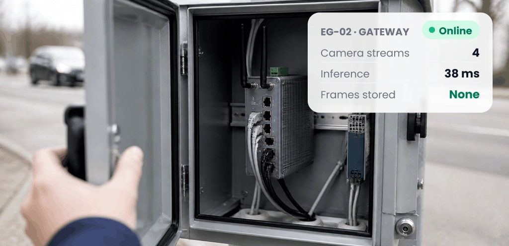 The edge box in the roadside cabinet