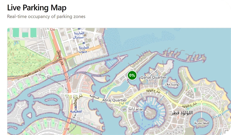 Every zone, marked with its live occupancy.