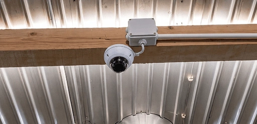 Overhead camera above the feed line
