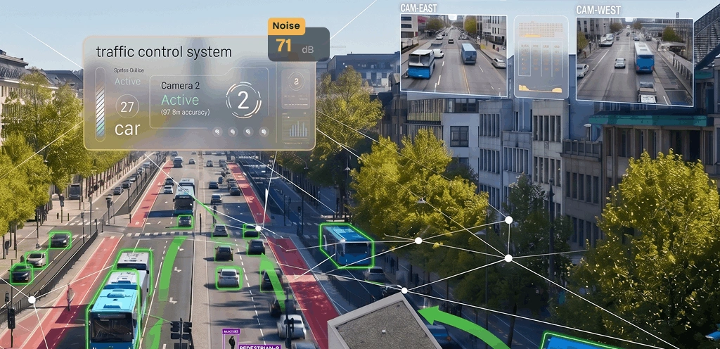 Vehicle counts, camera feeds and noise level, one traffic control view